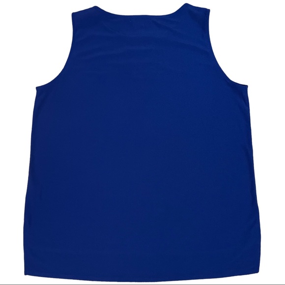 89th + Madison size medium silky blue sleeveless top with metal ring accents - Picture 5 of 9